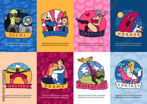 Cinema Genres Cards Set