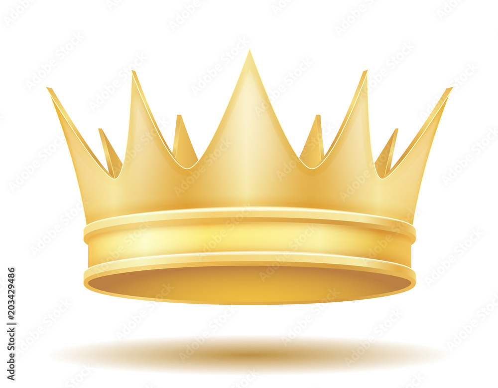 king royal golden crown vector illustration