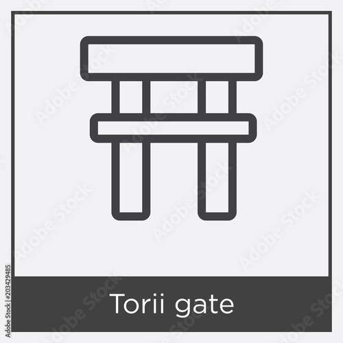 Torii gate icon isolated on white background