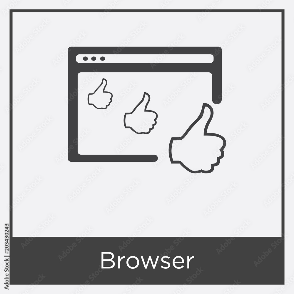 Browser icon isolated on white background Browser icon isolated on white background