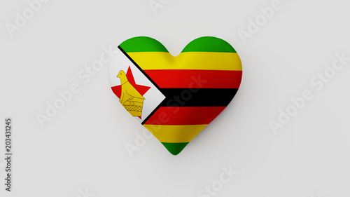Corazón bandera Zimbabue. 3D photo
