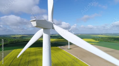 Aerial view of wind turbine, HD, (1920X1080)