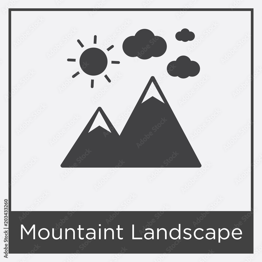 Mountaint Landscape icon isolated on white background Mountaint Landscape icon isolated on white background