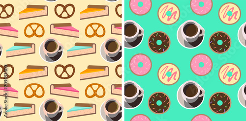 pastel coffee and dessert pattern