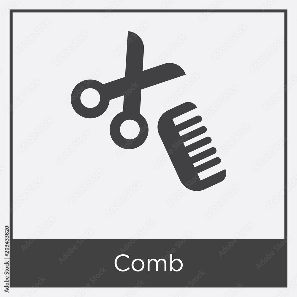 Comb icon isolated on white background