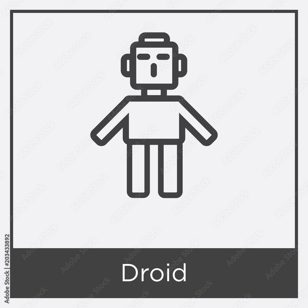 Droid icon isolated on white background Droid icon isolated on white background