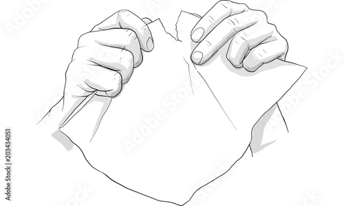 paper, contract, tear, rip, hand, hands, tearing, man, document, isolated, people, deal, cancel, business, human, agreement, rend, vector, apart, background, closeup, white, male, ripping, detail
