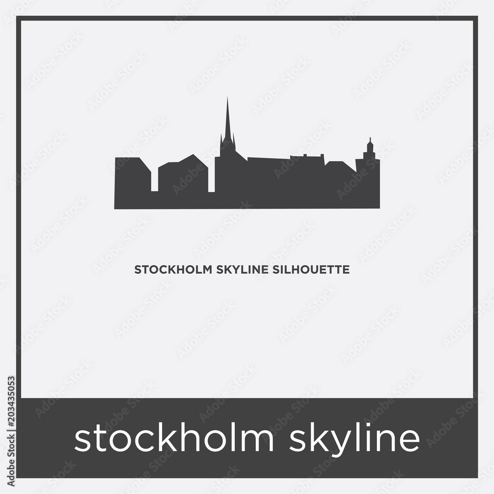 stockholm skyline icon isolated on white background