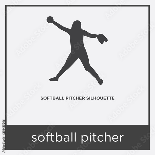 softball pitcher icon isolated on white background © vector_best