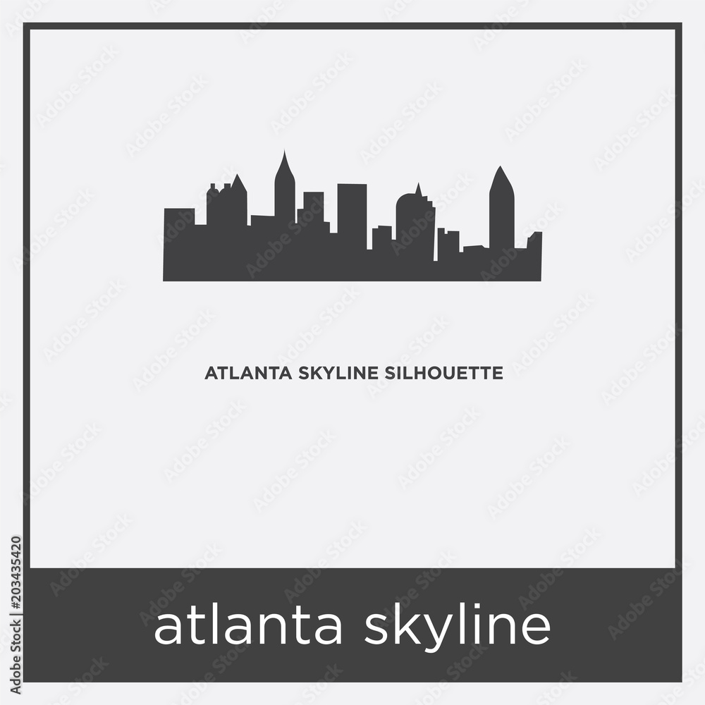 atlanta skyline icon isolated on white background