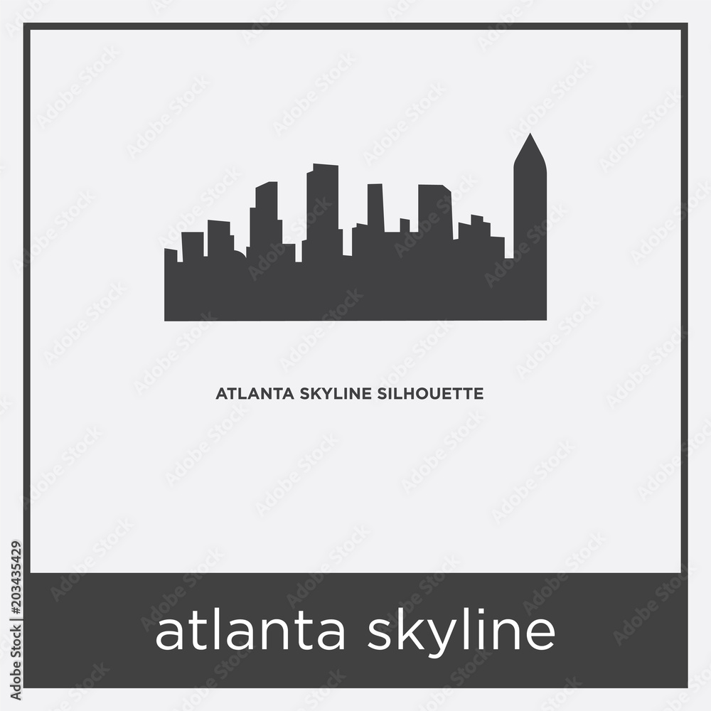 atlanta skyline icon isolated on white background
