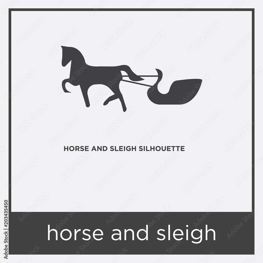 horse and sleigh icon isolated on white background