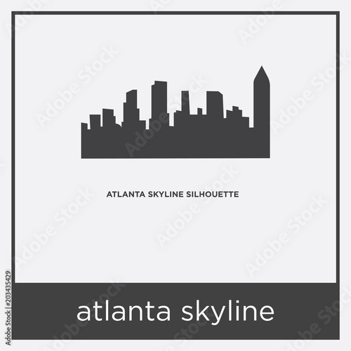 atlanta skyline icon isolated on white background