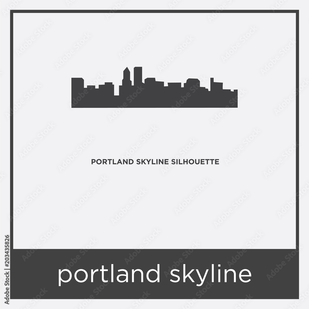 Fototapeta premium portland skyline icon isolated on white background
