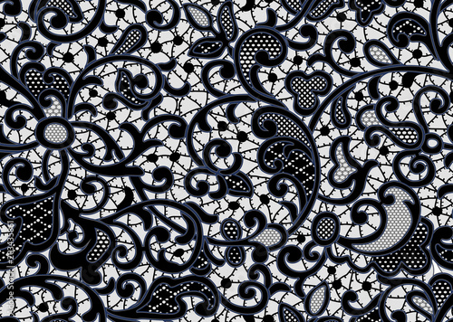 seamless lace pattern with flowers