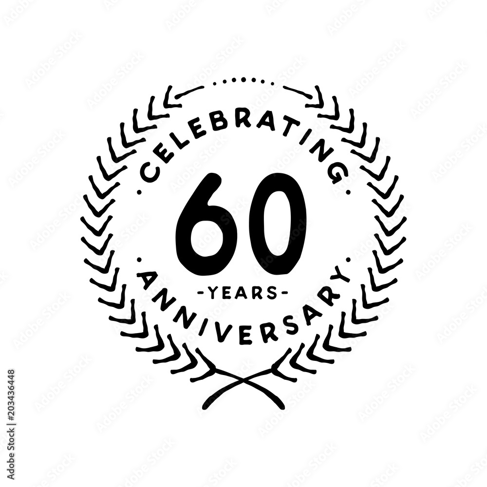 Fototapeta premium 60 years design template. 60th vector and illustration. 