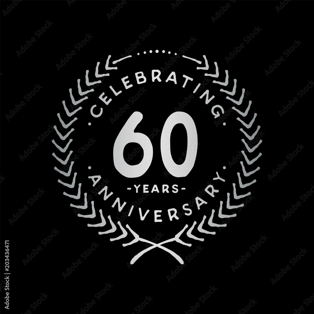 Fototapeta premium 60 years design template. 60th vector and illustration. 