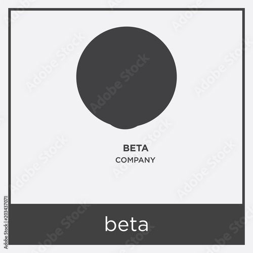 beta icon isolated on white background