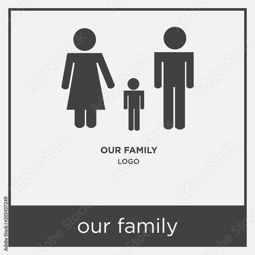 our family icon isolated on white background