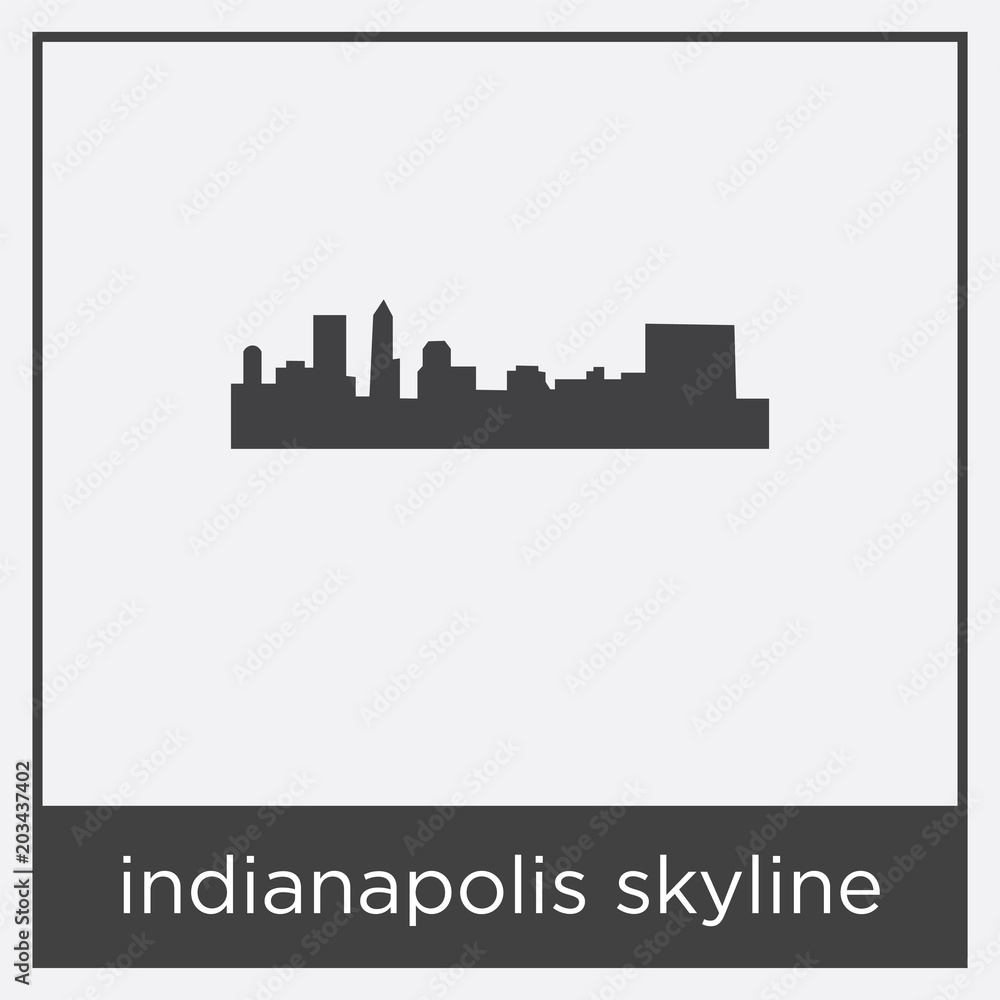indianapolis skyline icon isolated on white background