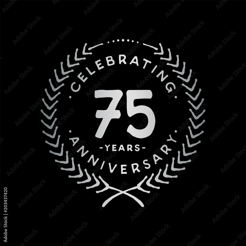75 years design template. 75th vector and illustration.
