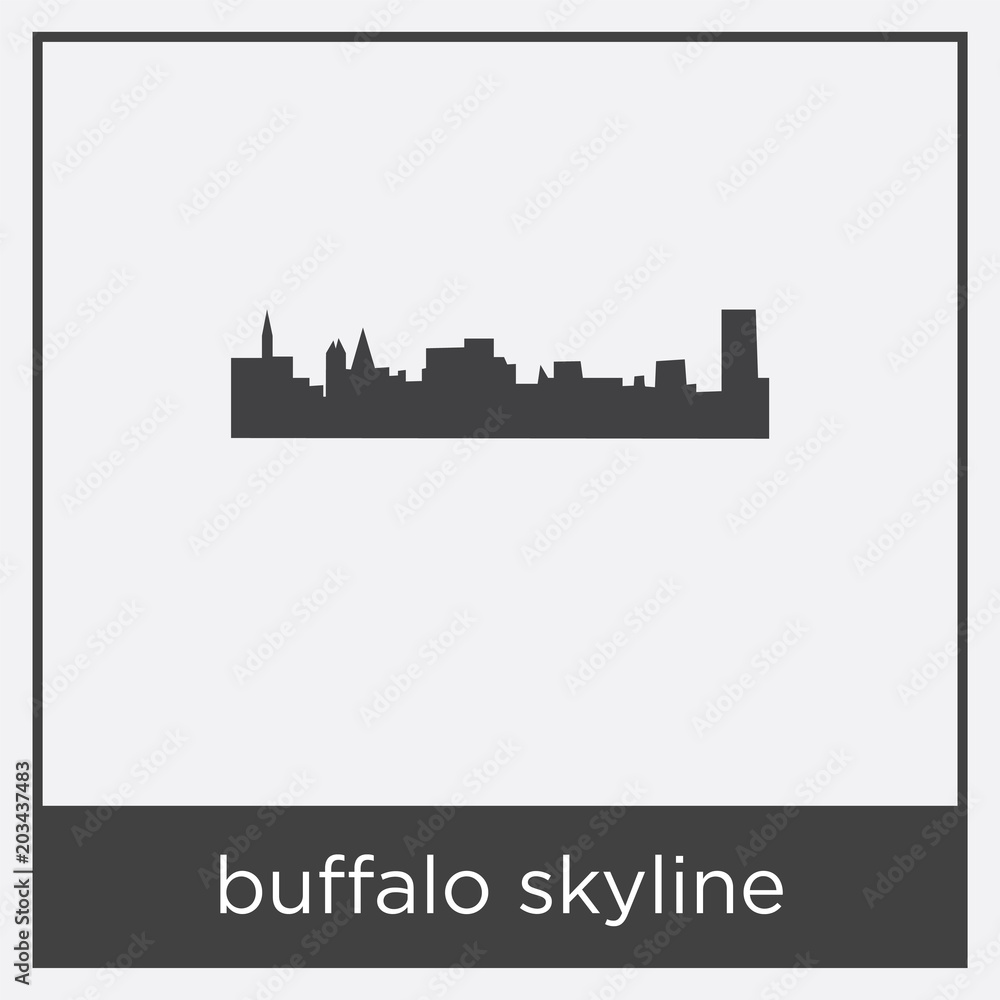 buffalo skyline icon isolated on white background