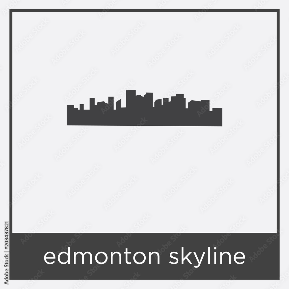 edmonton skyline icon isolated on white background