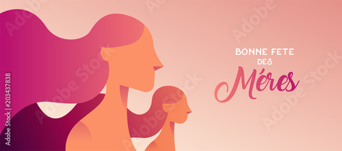 Happy mother day french banner for daughter love