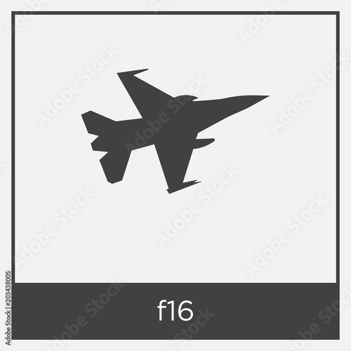 f16 icon isolated on white background