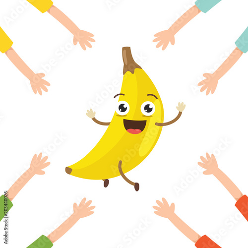 Vector Illustration of Banana Character