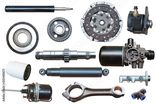 big collection of mechanical auto parts for maintenance