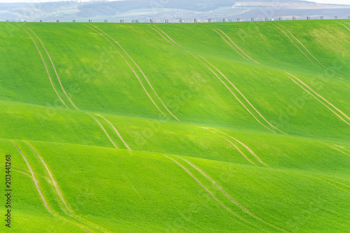 Scenic view of beautiful Moravian Tuscany landscape in South Moravia, Czech Republic. © 1tomm