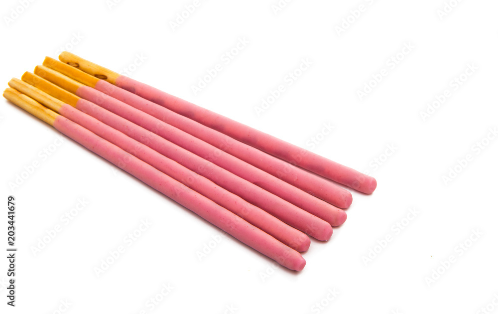 Fototapeta premium biscuit sticks in a glaze isolated