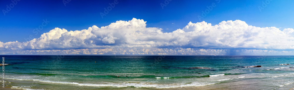 Spain panorama clouds, sea