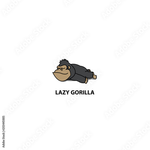 Lazy gorilla sleeping icon, vector illustration