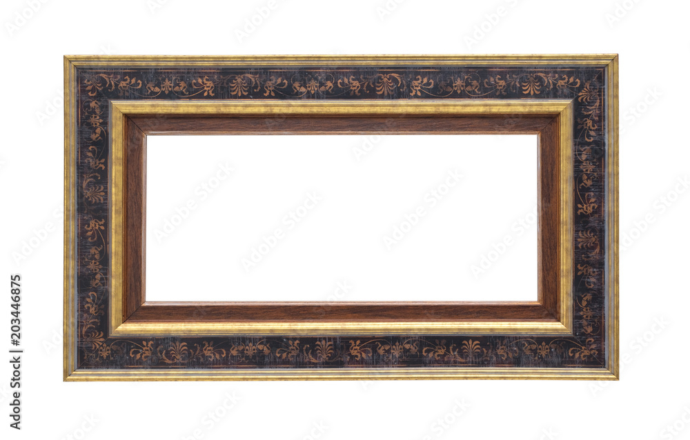 Old wooden frame for photo, pattern, mirror. Isolated on a white background. Old wooden frame for photo, pattern, mirror. Isolated on a white background.