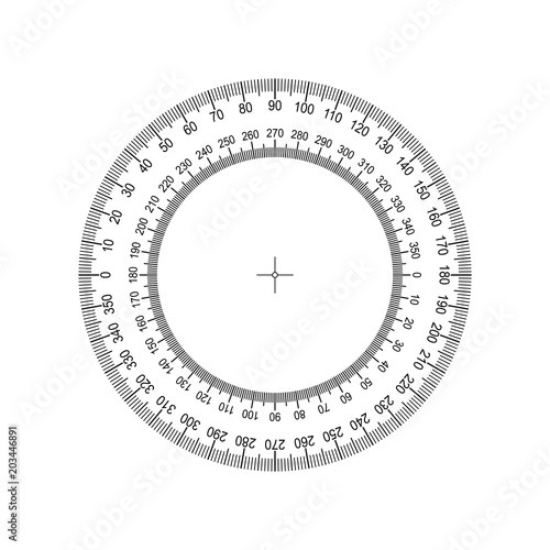 Circular Protractor. Protractor grid for measuring degrees. Tilt angle meter. Measuring tool. Measuring circle scale. Measuring round scale, Level indicator, circular meter AI10