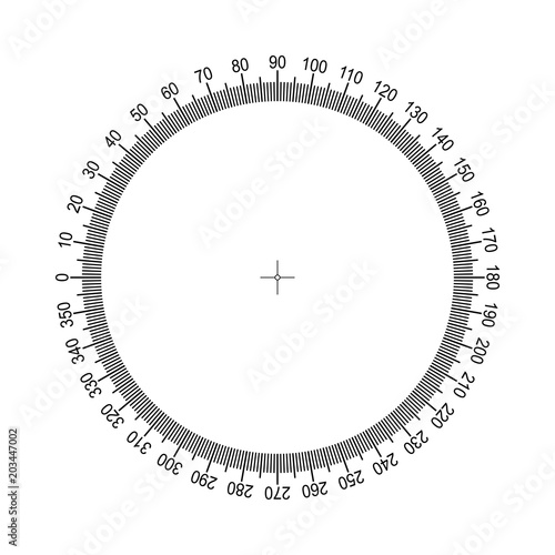 Circular Protractor. Protractor grid for measuring degrees. Tilt angle meter. Measuring tool. Measuring circle scale. Measuring round scale, Level indicator, circular meter AI10