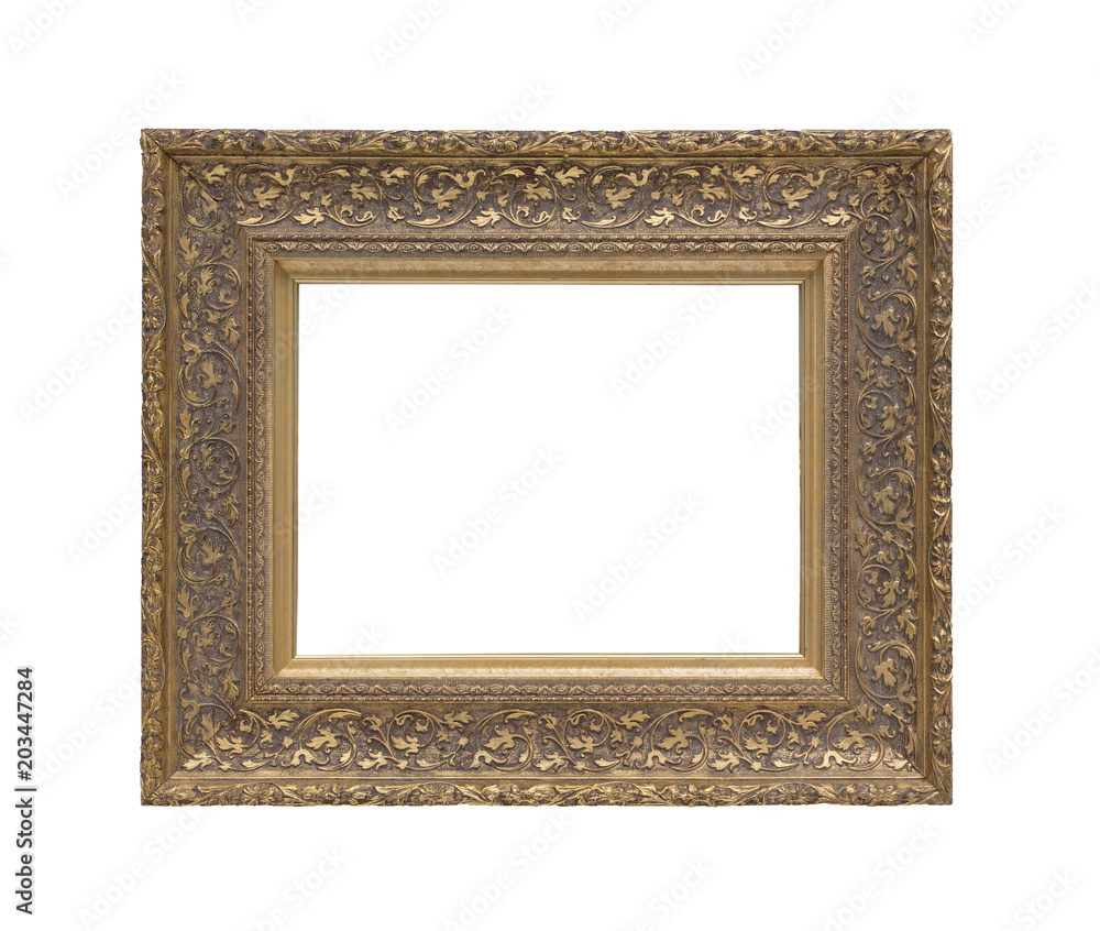 Old wooden frame for photo, pattern, mirror. Isolated on a white background. Old wooden frame for photo, pattern, mirror. Isolated on a white background.
