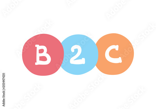 B2C concept. Business-to-client vector business acronym.