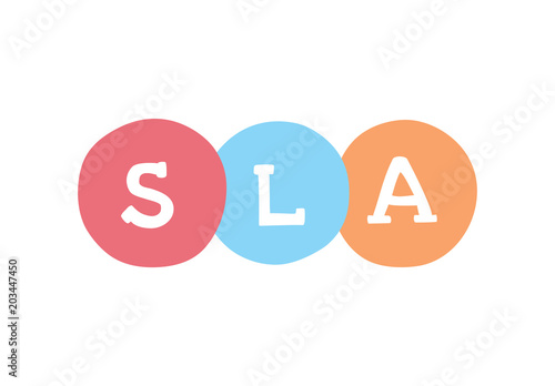 SLA marketing concept. Service-level agreement vector business acronym.