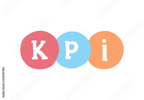 KPI marketing concept. Key Performance Indicator vector business acronym.