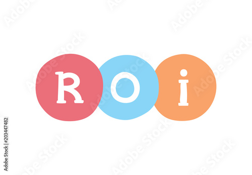 ROI marketing concept. Return on Investment vector business acronym.