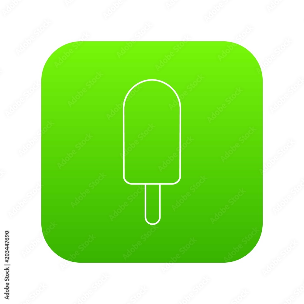 Chocolate ice cream icon green vector isolated on white background Chocolate ice cream icon green vector isolated on white background