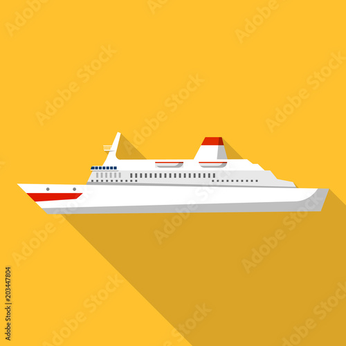 Atlantic cruise ship icon. Flat illustration of atlantic cruise ship vector icon for web design