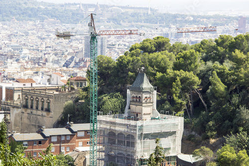 Construction crane in the city