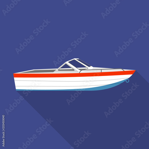 Motor boat icon. Flat illustration of motor boat vector icon for web design