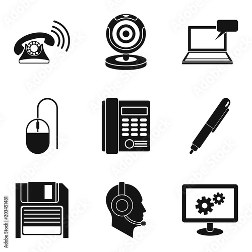 Cozy work icons set. Simple set of 9 cozy work vector icons for web isolated on white background