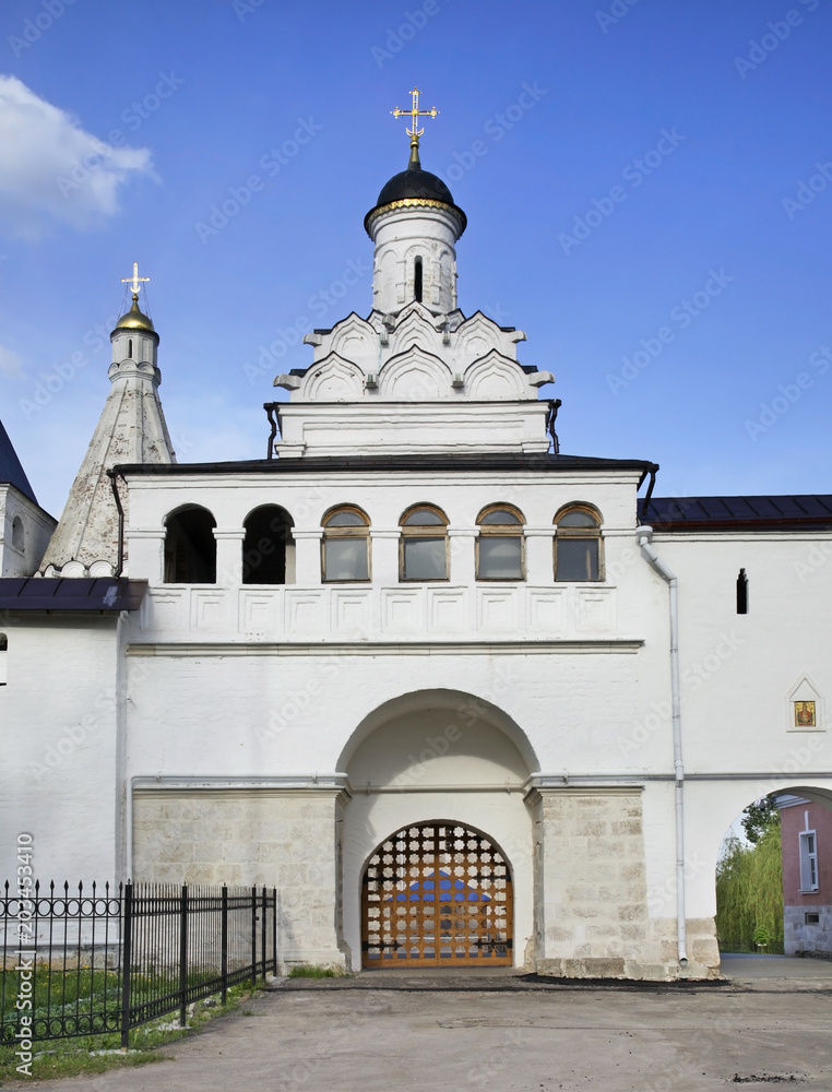 Church of Theodotus of Ankira over Holy Gates at Vvedensky Vladychny convent in Serpukhov. Moscow oblast. Russia