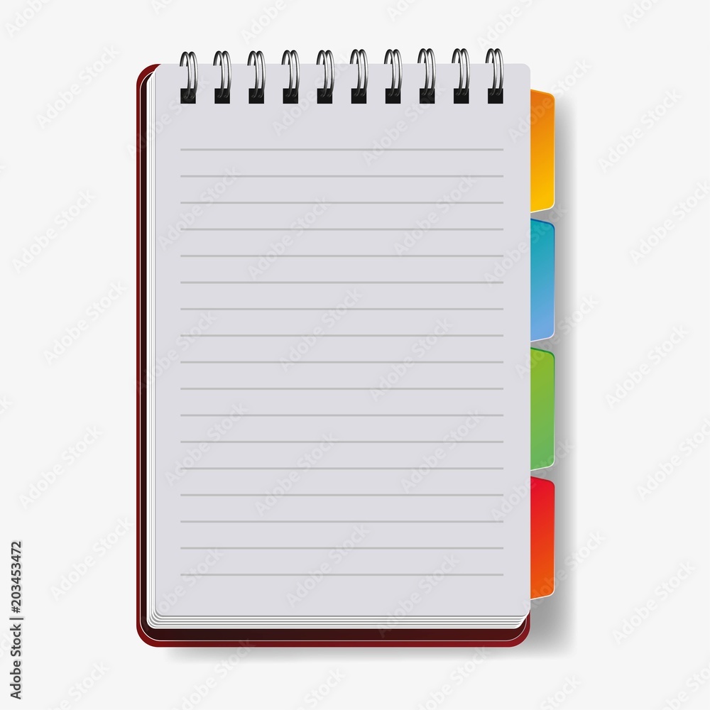 Realistic notebook, vector. Realistic notebook, vector.